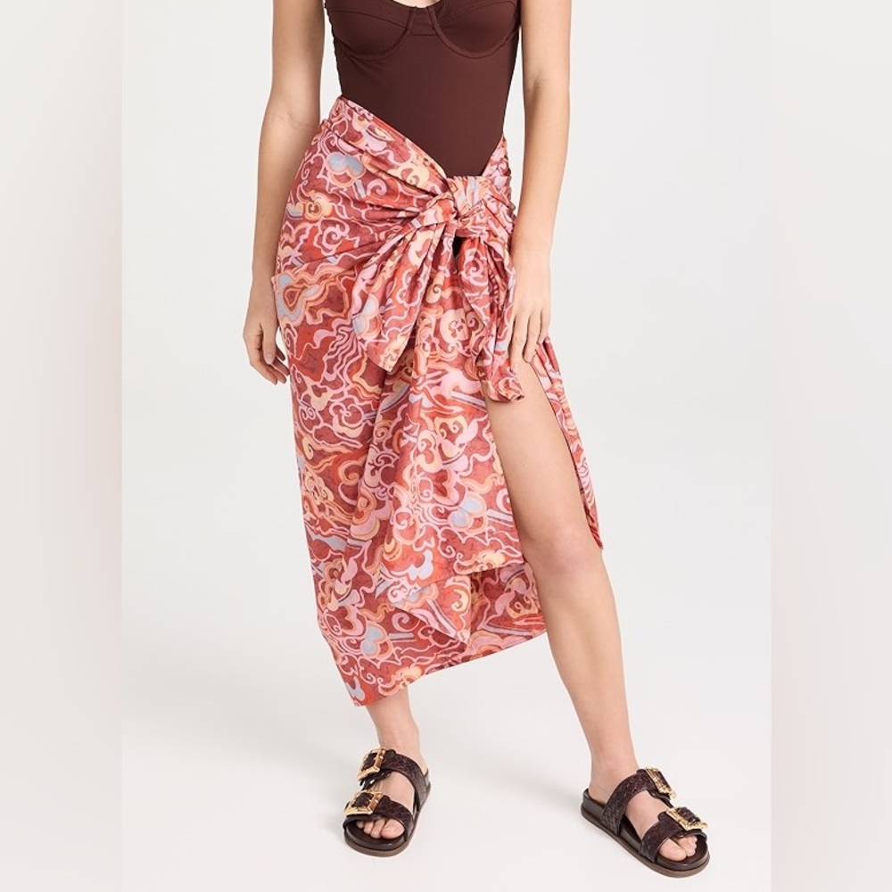 Serra Sarong Womens Printed Cotton Cover-Up